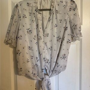 Floral White Blouse